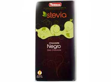 Pure chocolade met Stevia. cacaopasta, zoetstoffen, erytiol, stevioglycoside(0,028%), cacaoboter, inuline, 
						halfvolle cacaopoeder, emulgator(sojalichtine), vanille. Kan sporen van melk of noten bevatten.