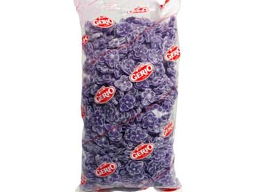 Isomalt, zuurteregelaar: citroenzuur, aroma's, zoetstof: steviolglycosiden en kleurstoffen (E-170, E-120 en E-133).