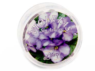 fleurs de violets. isomalt, sirop de maltitol, edulcorant(natriumsaccharine), emulsifiant(E422), arôme/edulcorant (E122 et E131).