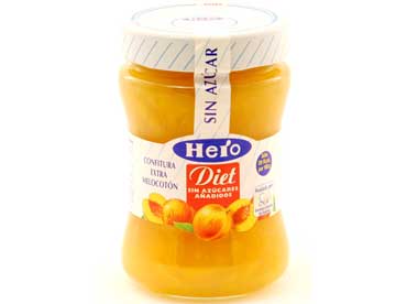 confiture de pêches sans sucre ajouté et de fructose. Ingrédients: seulement 42 kcal pour 100g. Pêche, eau, les édulcorants (sirop de sorbitol), (glycosides de steviol, 
						sucralose et l'acésulfame K), concentré de citron. gélifiant (pectine), conservateur (sorbate de potassium), l'agent de durcissement (chlorure de calcium), concentre d'acerola. Préparation: 50 g de fruits 
						pour 100g. poids net de 280 g. Apres ouverture conserver au réfrigérateur.