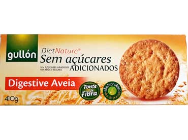 Biscuit à l'avoine digestif 40011.  Flocons d'avoine 34,5%, farine de blé 33% huile végétale (oléine, huile de tournesol 15,5%, édulcorant: maltitol,
						fibres végétales, agents levants (bicarbonate de sodium et d'ammonium), sel, arômes, cannelle. Peut contenir des traces de lait et de soja.