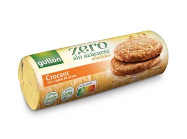 Crocant biscuit sans sucre 40031. Ingrédients : Céréales complètes (flocons d'avoine, farine de blé entier), huile végétale (tournesol à haute teneur en acide oléique), édulcorant (maltitol), fibres végétales, agents levants (hydrogénocarbonate de sodium et 
						hydrogénocarbonate d'ammonium), sel, arôme, antioxydant (extrait riche). en tocophérols). Peut contenir des traces de lait et de soja.