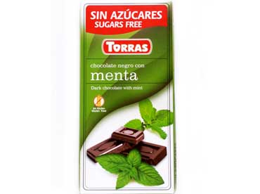 Donkere chocolade met munt N0534. Ingredienten: zoetmiddel (maltitol), cacaopasta, cacaoboter, inuline, magere cacaopoeder, 
						muntblaadjes (3%), emulgator (sojalecithine), natuurlijke aroma munt en vanille.